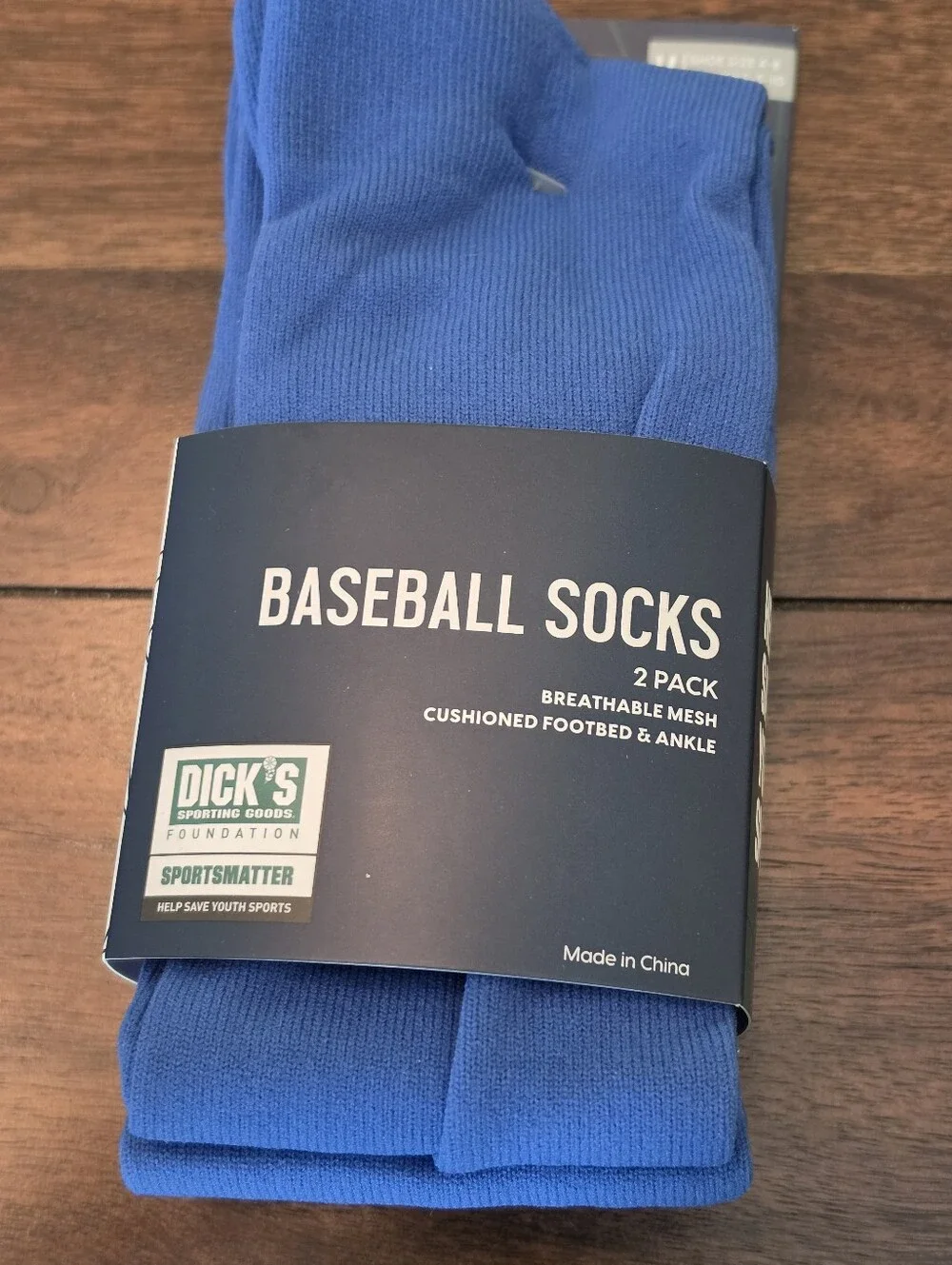 Dick’s Sporting Goods Baseball Socks 2 Pack Royal Blue Youth Shoe Size 4-8 New 3